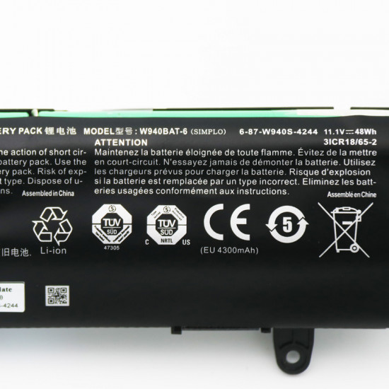 W940BAT-6 Battery For Clevo Premium Tv Xs3210 W940S Series